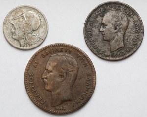 Grèce, 5-50 lepta 1869-1926 - set (3pcs)