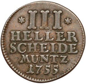 Hessen-Kassel, Wilhelm VIII, 3 haler 1755
