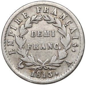 Francja, Napoleon I, 1/2 franka 1813-A, Paryż