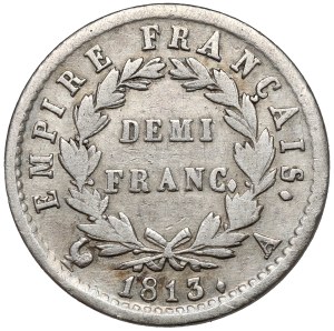 Francja, Napoleon I, 1/2 franka 1813-A, Paryż