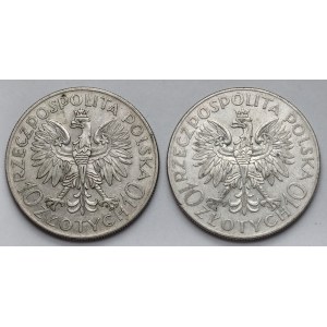 10 złotych 1933 Sobieski i Traugutt - zestaw (2szt)