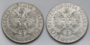 10 złotych 1933 Sobieski i Traugutt - zestaw (2szt)