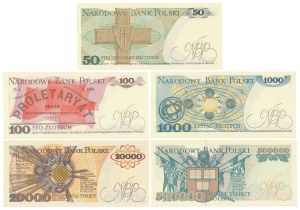 50 - 500.000 zł 1982-1993 - zestaw (5szt)