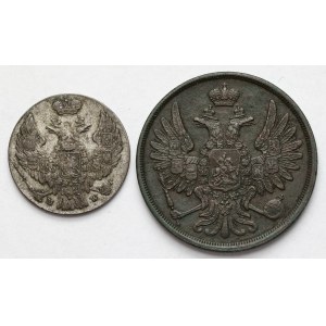 10 groszy 1840 MW i 2 kopiejki 1860 BM, Warszawa - zestaw (2szt)