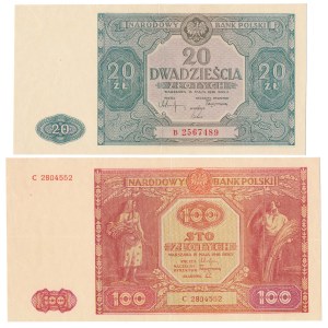 20 i 100 zł 1946 - zestaw (2szt)