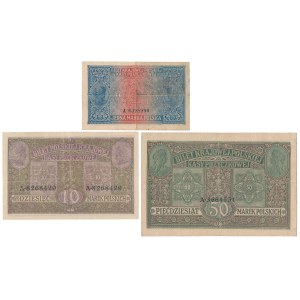 Zestaw 1 i 50 mkp 1916 jenerał i 10 mkp 1916 Generał (3szt)