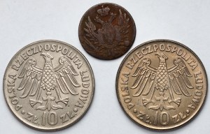 1 penny 1824 et 10 or 1964 Casimir le Grand - concave et convexe - set (3pcs)