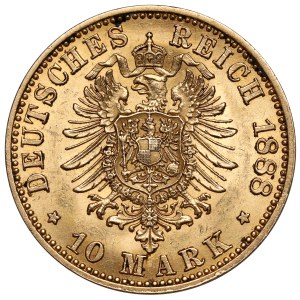 Prusse, 10 marques 1888-A, Berlin - Frédéric III