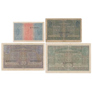 Jenerał 50 mkp i Generał 1, 5 i 20 mkp 1916 - zestaw (4szt)