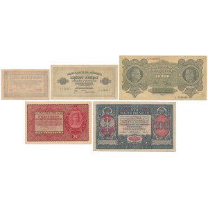 Zestaw marek polskich 1916-1923 (5szt)