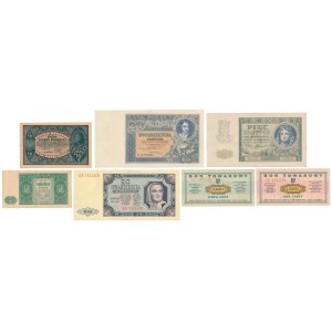 Zestaw banknotów polskich 1920-1969 (7szt)