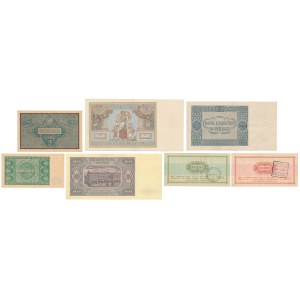 Zestaw banknotów polskich 1920-1969 (7szt)