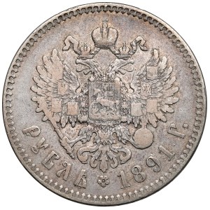 Rosja, Aleksander III, Rubel 1891 AG, Petersburg