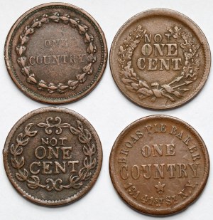 USA, 1863 jetons commémoratifs - set (4pcs)