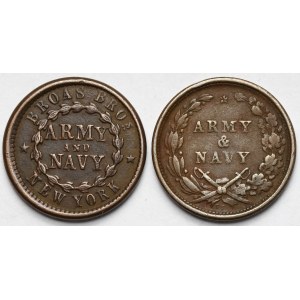 USA, Żetony Army and Navy 1863 - zestaw (2szt)