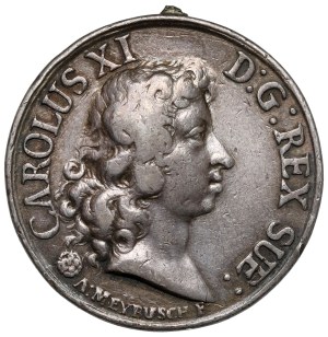 Szwecja, Medal zaślubinowy bez daty (~1680) - Karol XI i Ulrika Eleonora Duńska