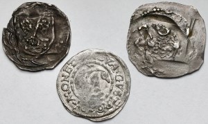 Niemcy, Regensburg i Mecklenburg, Denary bez daty (1246-1409) i Dreiling 1528 - zestaw (3szt)