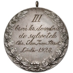Medal nagrodowy, Zawody Strzleckie, III-miejsce - Broń Krótka Dowolna, Łódź 1928