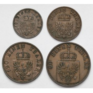 Niemcy, Prusy, 1-4 fenigi 1865-1870 - zestaw (4szt)