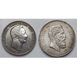 Niemcy, Baden i Prusy, Kronenthaler 1836 i Medal 1888 - zestaw (2szt)