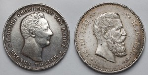 Germany, Baden and Prussia, Kronenthaler 1836 and Medal 1888 - set (2pcs)