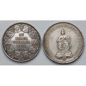 Niemcy, Baden i Prusy, Kronenthaler 1836 i Medal 1888 - zestaw (2szt)