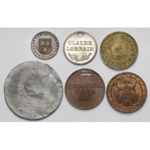 Niemcy, Żetony okolicznościowe 1840-1879 - zestaw (6szt)