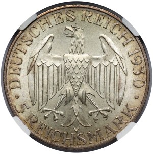 Weimar, 5 marks 1930-A - Zeppelin