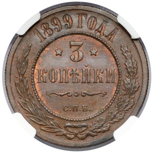 Rosja, Mikołaj II, 3 kopiejki 1899, Petersburg