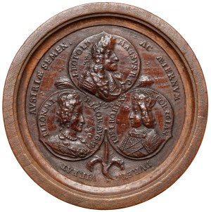 Austria, Medal warcabowy / Brettstein - Józef I i Leopold I