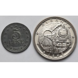 Albania, 5 leke 1947-1988 - zestaw (2szt)