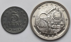 Albania, 5 leke 1947-1988 - set (2pcs)