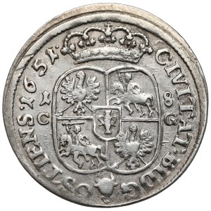 Jan II Kazimierz, Ort Bydgoszcz 1651 CG - tarcza zaokrąglona
