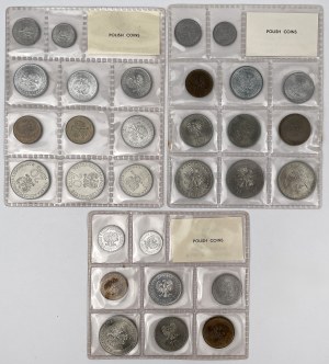 Pièces polonaises émises en 1976-1978 - paquets - set (3pcs)