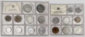 Pièces polonaises émises en 1975 et 1977 - paquets - set (2pcs)