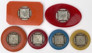Casino, jeu de jetons - dénominations 5 - 1000 (6pcs)