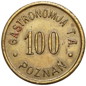 Poznan, T gastronomy. A. - value stamp of 100 pennies