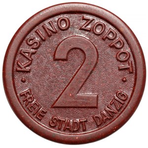 Wolne Miasto Gdańsk, Kasyno SOPOT (Zoppot) żeton - 2 guldeny
