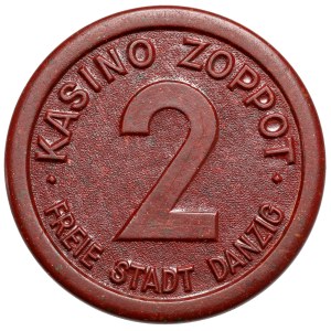 Wolne Miasto Gdańsk, Kasyno SOPOT (Zoppot) żeton - 2 guldeny