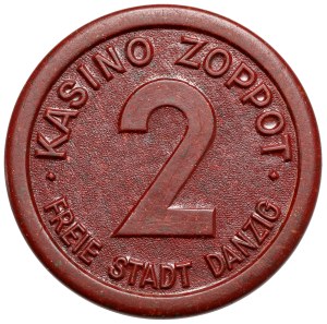 Free City of Gdansk, Casino SOPOT (Zoppot) token - 2 guilders
