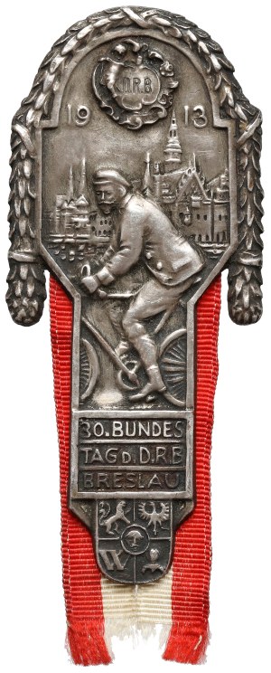 Badge, Breslau - 30 Bundestag d. D.R.B. Breslau 1913 / Société cycliste