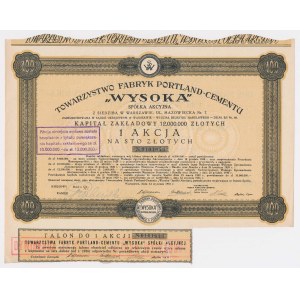 WYSOKA, 100 zł 1929 - kapitał 12 mln zł