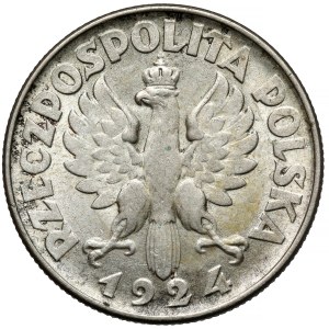 Kobieta i kłosy 2 złote 1924 Filadelfia - ODWROTKA