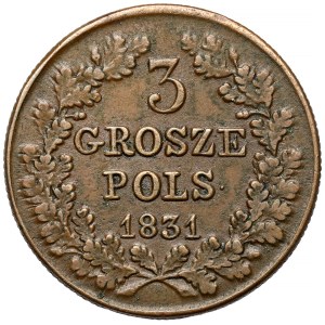 Powstanie Listopadowe, 3 grosze 1831 KG
