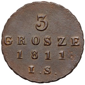 Księstwo Warszawskie, 3 grosze 1811 IS