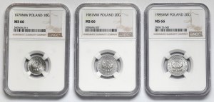 10 et 20 pennies 1979-1985 - set (3pcs)