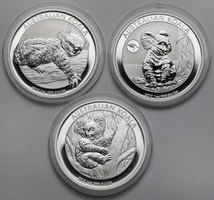 Australie, $1 2012-2017 Koala - set (3pc)