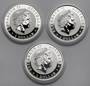 Australie, $1 2012-2017 Koala - set (3pc)