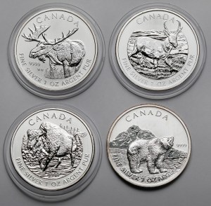 Canada, $5 2011-2013 animaux - set (4pc)