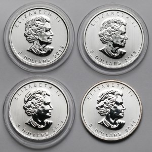 Canada, $5 2011-2013 animaux - set (4pc)